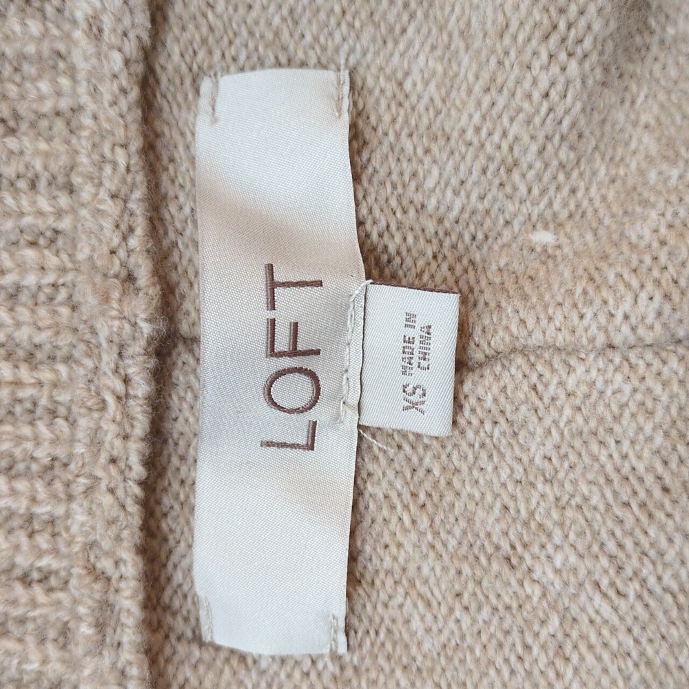 LOFT Beige Mock Neck Quarter Button Sweater Size XS - Picture 5 of 6